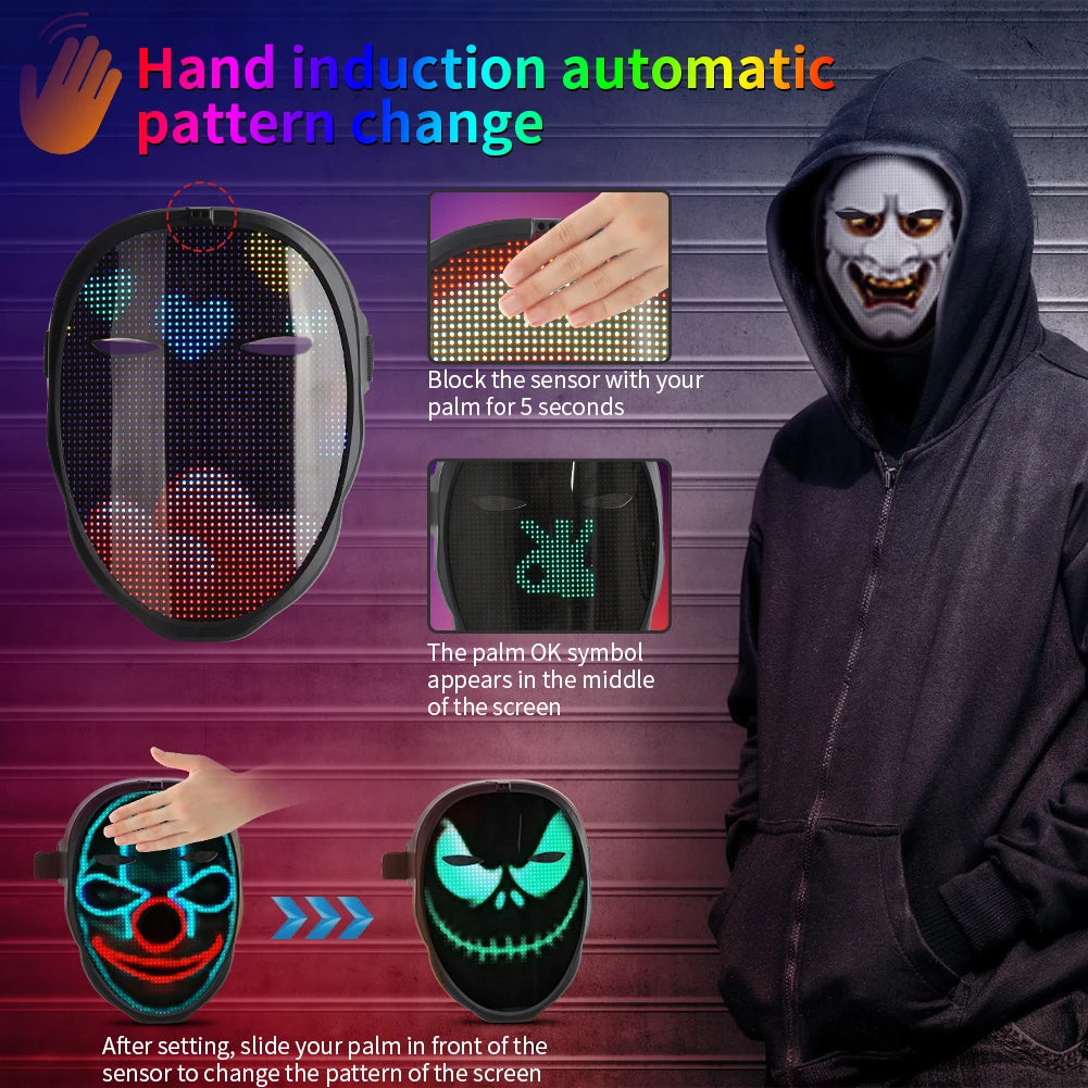 Bluetooth RGB Light Up LED Animation Mask