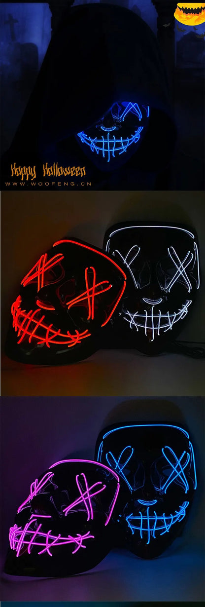 Halloween Neon Led Mask Glow in the Dark